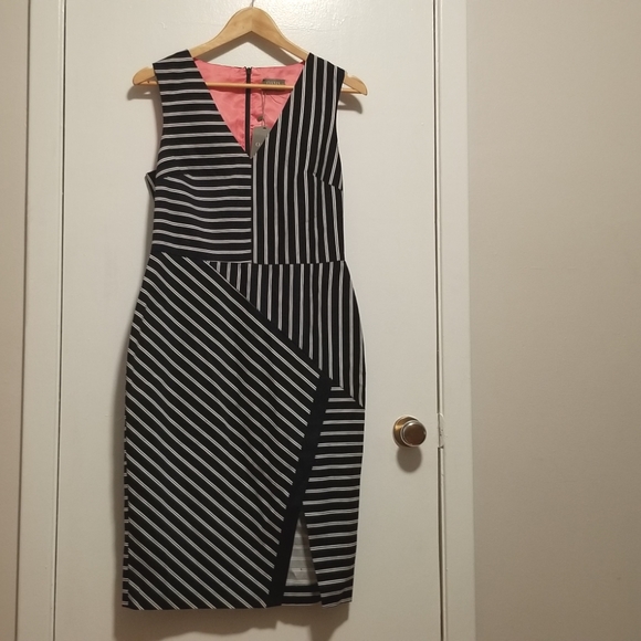NWT 🇬🇧 Oasis UK Striped Navy Dress - Picture 2 of 7